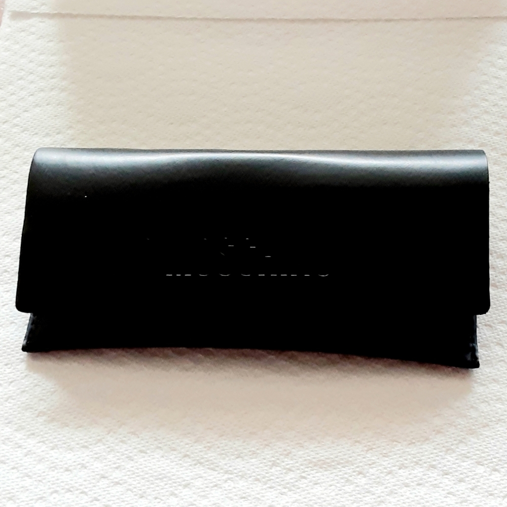 Moschino black leather sunglasses or glasses case